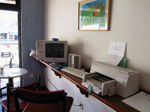 The computer area of the coffeeshop