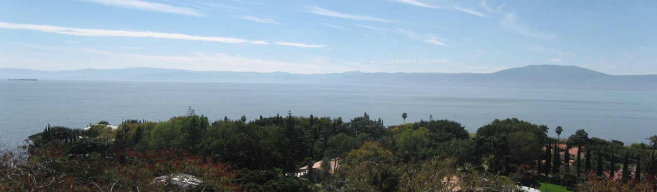 A panoramic view of Lake Chapala, as seen from our back yard