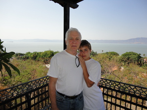 Alex and Sammy Lushtak, on our gazebo overlooking the lake